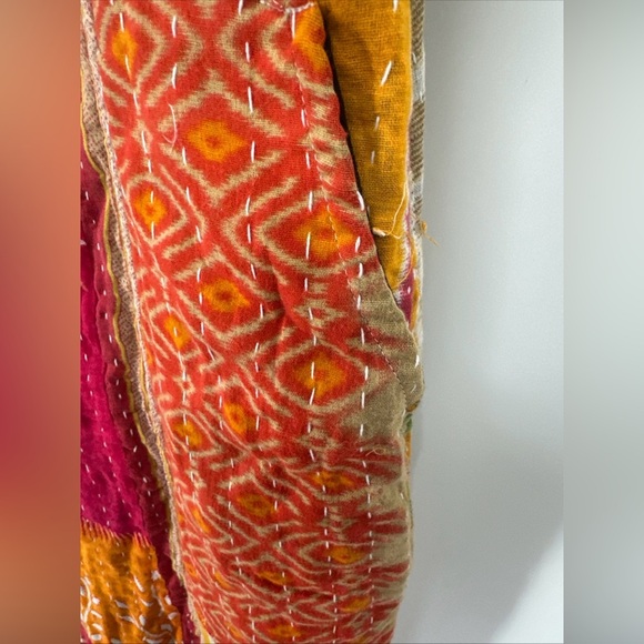 Kantha Karma Overalls Jumpsuit One Size Hippie Handmade Pockets Patchwork - Picture 4 of 6